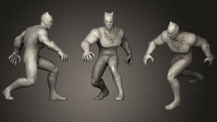 Статуэтки герои, монстры и демоны (Черная Пантера, STKM_1392) 3D модель для ЧПУ станка